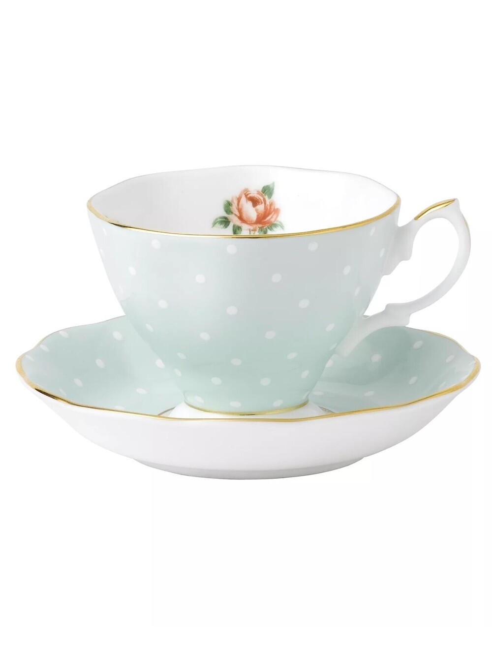 78$ Royal Albert Old Country Roses Polka Rose Cup and Saucer 6.5oz